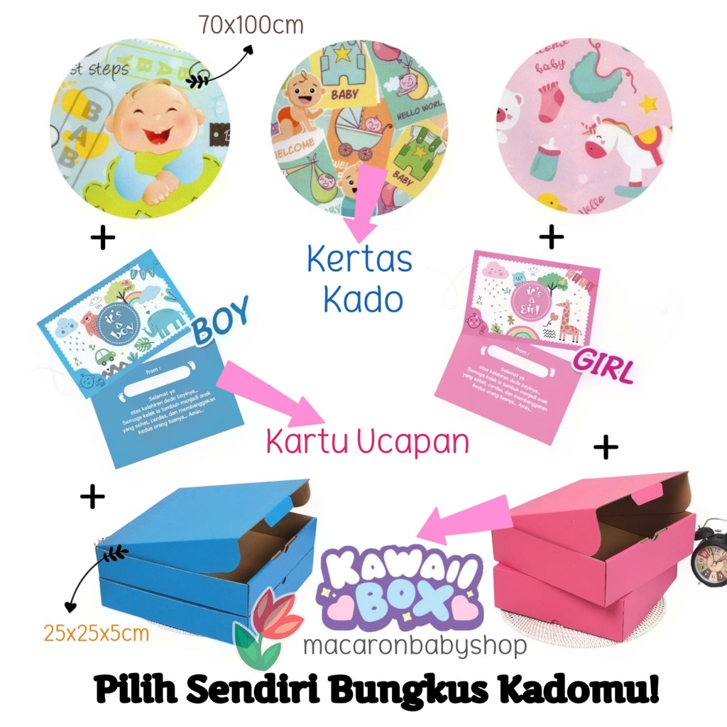 Jual Bungkus Kado Custom Ekstra Bubble Wrap Kartu Ucapan Lahiran Bayi ...