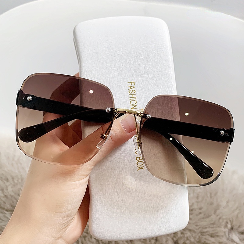Kacamata Matahari Lensa Cut Edge Gaya Retro Vintage Korea Untuk Pria Dan Wanita