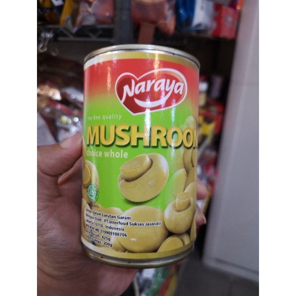 

naraya mushroom jamur kancing kaleng jamur halal BPOM