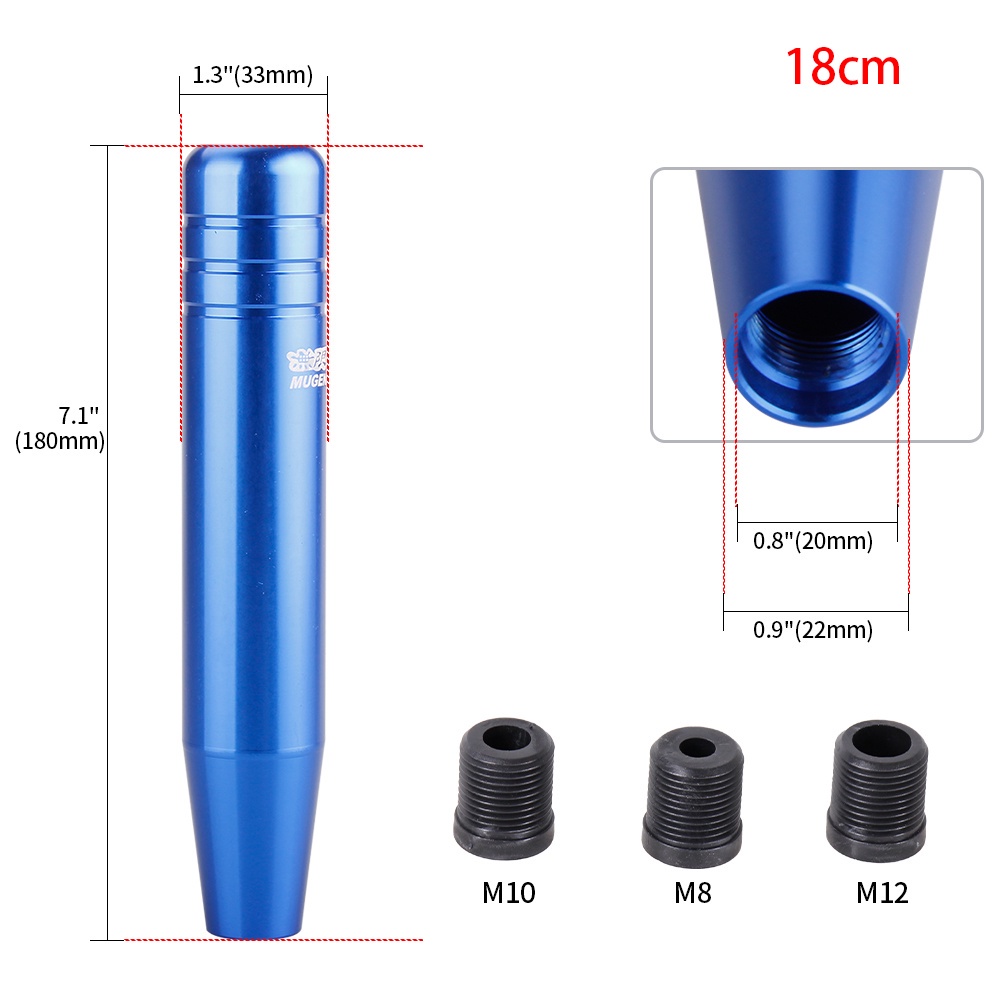 Shift Knob Mugen Universal Import/Tuas Persneling Model Panjang/Handle Perseneling Mobil/Gear Shift Knob Mobil Tuas Persneling Bahan Alumunium/Knop Perseneling Mobil/Knop Handle Gigi Manual/Car Shift Knob Universal Import/Shift Knop Perseneling Mobil