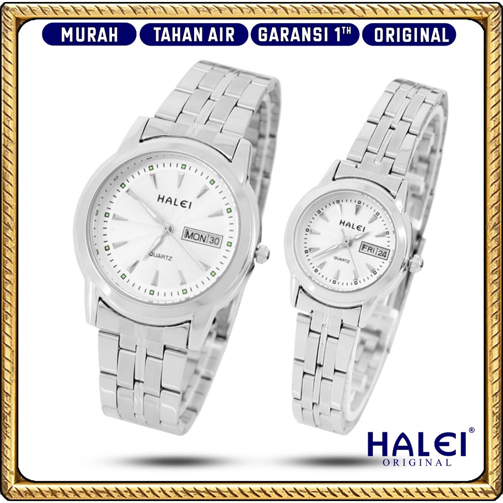 Original #Jam Tangan Halei ORI #Garansi 1 Tahun #Jam Tangan Rantai Couple Bulat Original Murah Halei