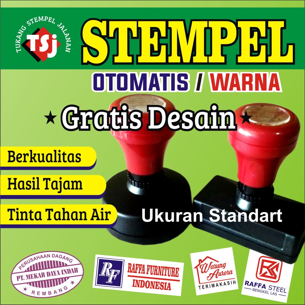 

Stempel otomatis, stempel warna, stempel flash