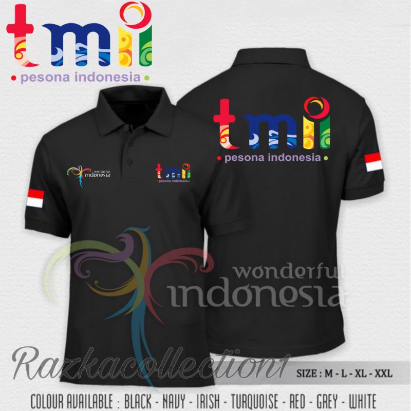 Polo Shirt TMII Wonderful Indonesia / Baju Kaos Kerah TMII Wonderful Indonesia Premium