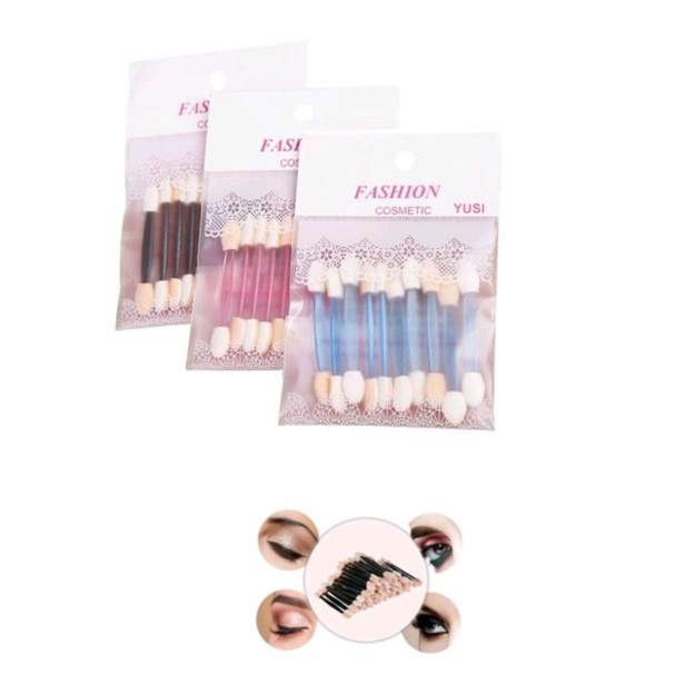 Kuas Eyeshadow 1Set isi 10 Pcs - Kuas Eyeshadow 2in1  - Brush Eyeshadow Satuan  2in1