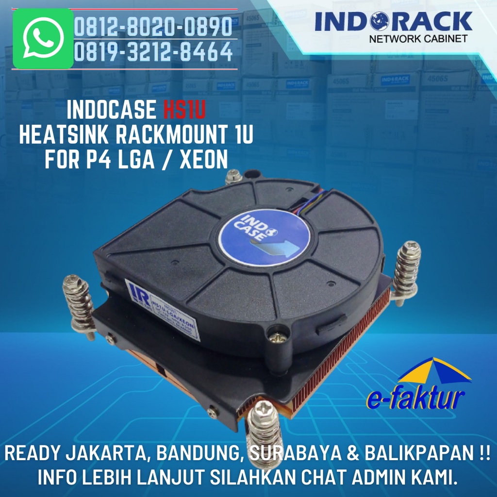HS1U INDOCASE Heatsink 1U Rackmount for P4 LGA / XEON 1366 1156 2011