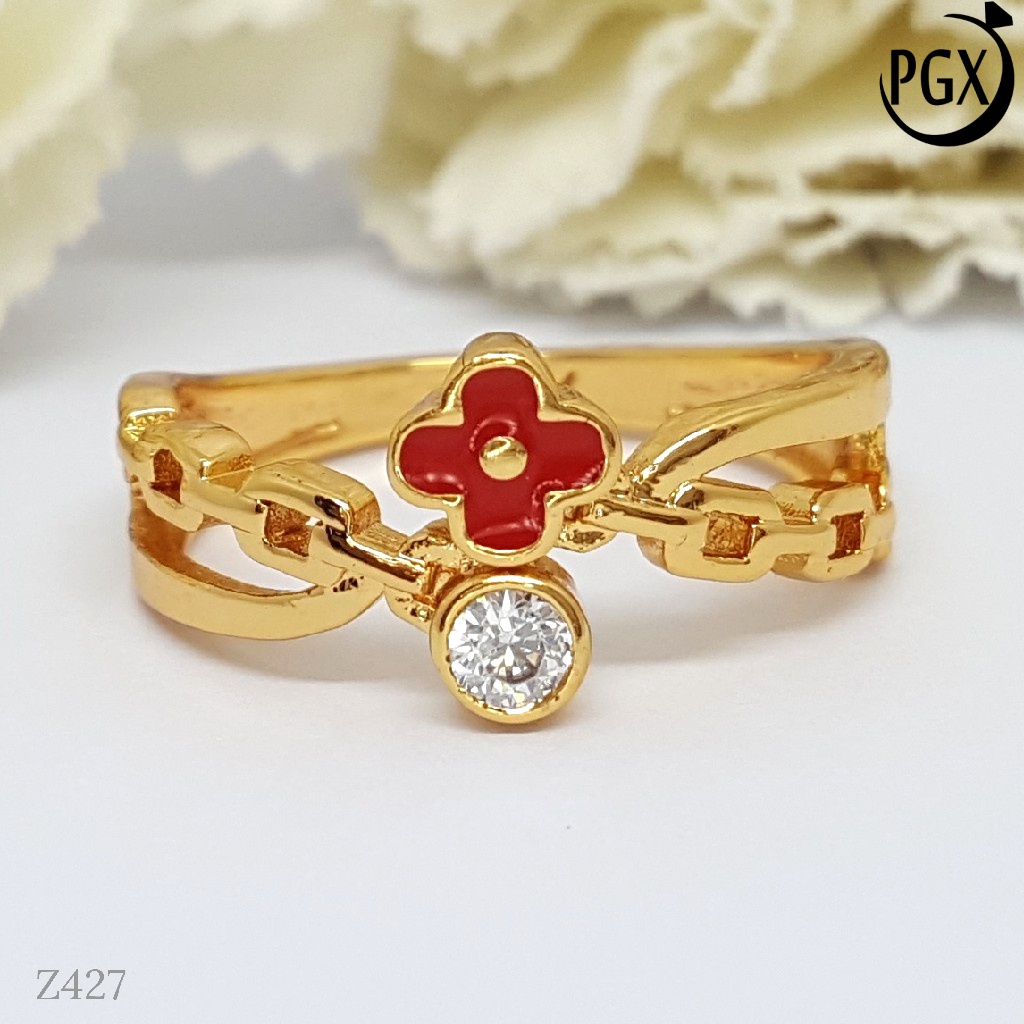 PGX Cincin Xuping Wanita Aksesoris Fashion Perhiasan Lapis Emas Premium - Z427