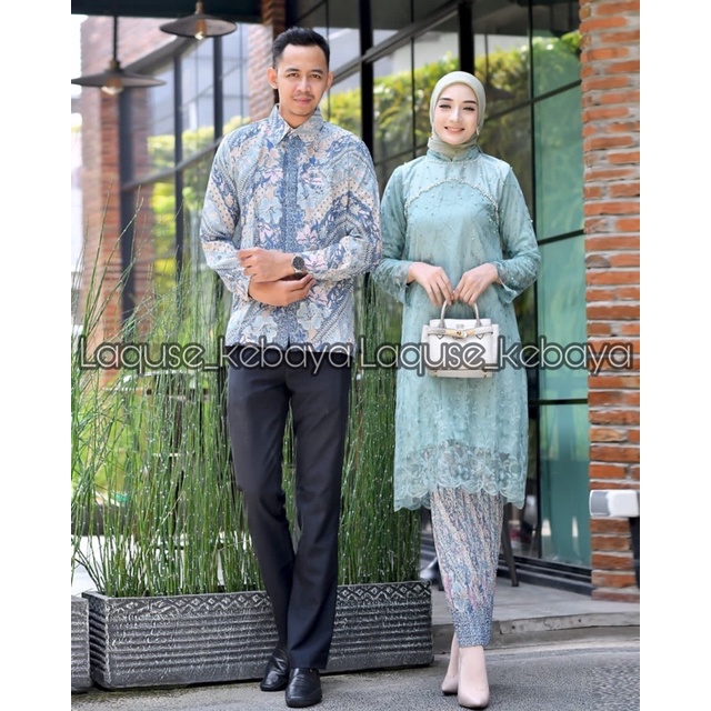 Setelan Kebaya Tunik Model Payet Batik Couple Modern Terbaru Outfit Pasangan Kondangan Wisuda By Laquse_kebayaa