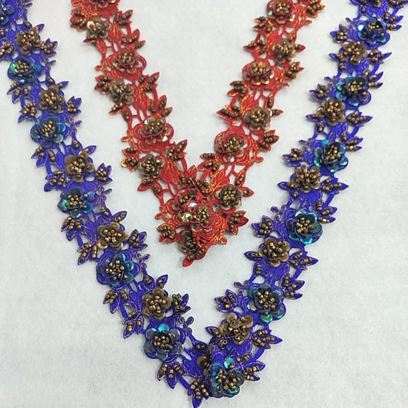 Renda Payet Bunga Timbul Mewah