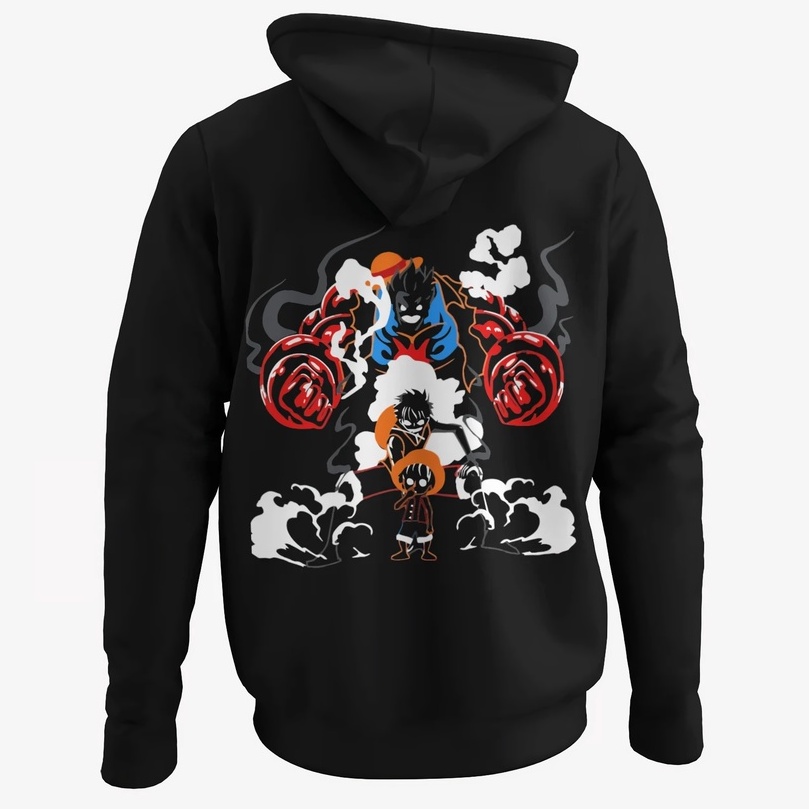 Hoodie Luffy Silluet Gear Anime Manga One Piece Premium Unisex