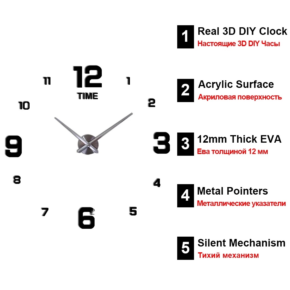 Jam Dinding Bahan Akrilik Untuk Dekorasi background TV
