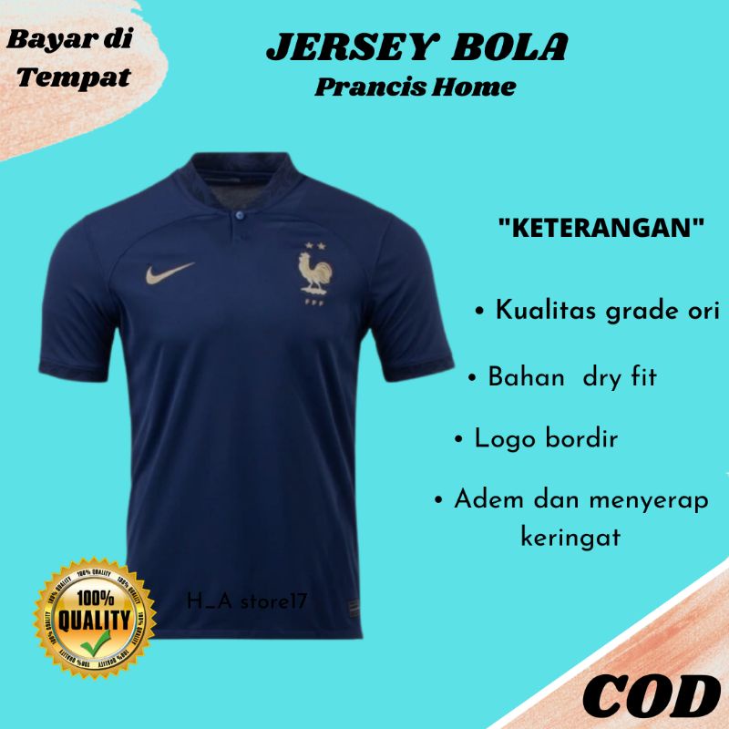 Jersey Timnas Prancis Home Grade Ori Piala Dunia2023-2023 Jersey Prancis World Cup 2022 2023 New Jer