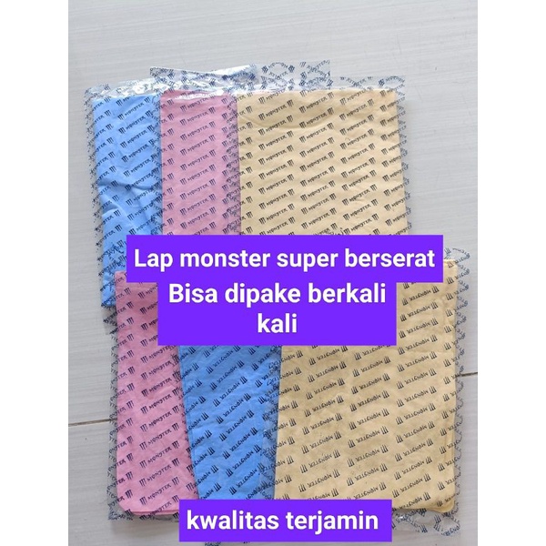 lap serat kanebo super monster ukuran 32*21 best product ori warna warni( lap mini monster lembaran)