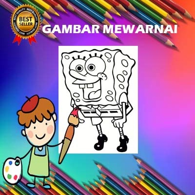 Gambar Sketsa Mewarnai / Spongebob / Part 1 / Gambar Sketsa / Gambar mewarnai / Kertas Gambar Mewarn