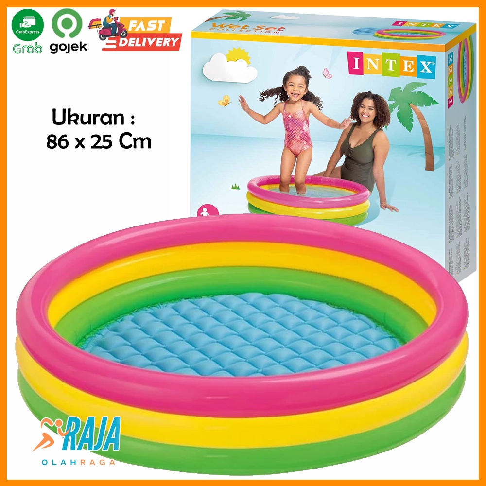 Intex 58924 Kolam Renang Karet Anak Sunset Glow Baby Pool [86 x 25 Cm] / Kolam Mandi Bola Anak