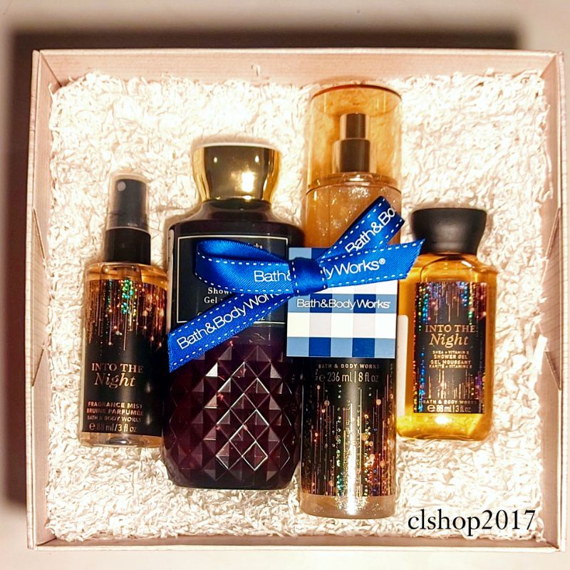 BBW INTO THE NIGHT TRAVELSIZE GIFT SET PAKET BATH &amp; BODY WORKS ITN