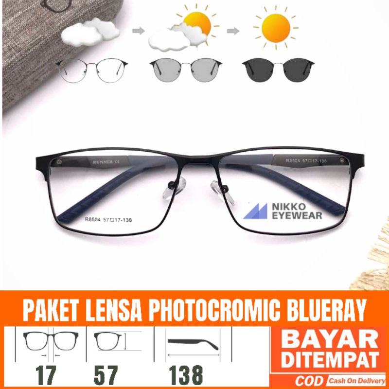 Frame Kacamata Pria R8504 Gratis Lensa Minus