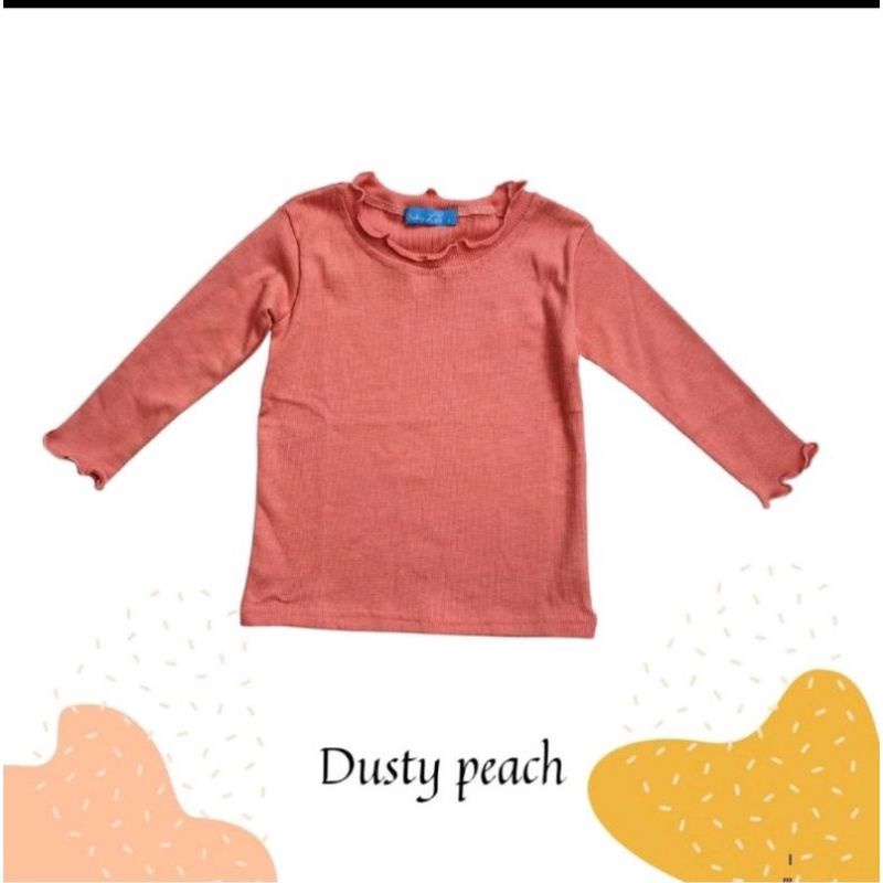 Baju Anak Perempuan KIRIWIL  Panjang  Curly Ruffle Knit Tee Rib 1-5 Tahun