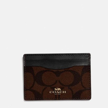 

Name Tag Coach Card Holder Card Case In Signature Canvas Logo Original Coach