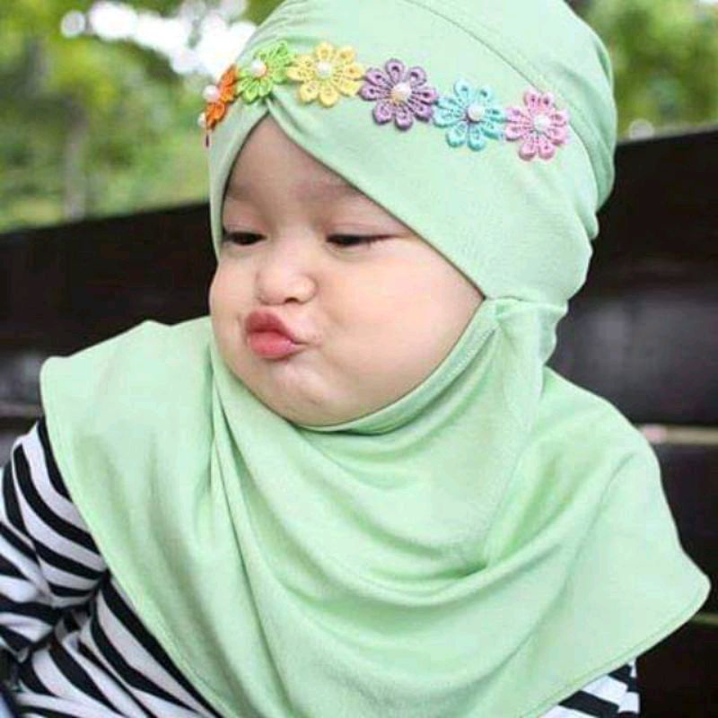 Jilbab Bayi Usia 0-3 Tahun Bunga Melati