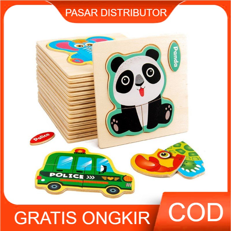 Mainan Edukasi Anak WOODEN COGNITIVE PUZZLE Kayu Puzzle Jigsaw Puzzle