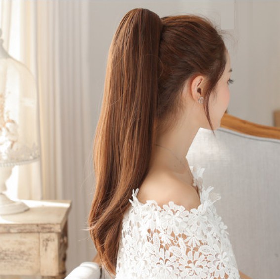 CPL hair clip on jepitan 60 cm ponytail lurus rambut palsu kuncir kuda