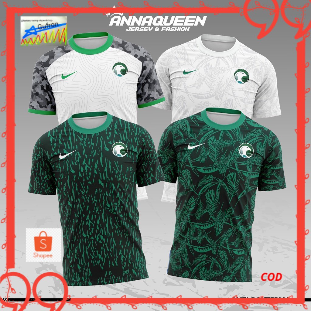 Terbaru JERSEY BAJU KAOS TIMNAS SAUDI ARABIA / FIFA WORLD CUP QARAT 2022 - 2023 / KAOS TIMANS ARAB /