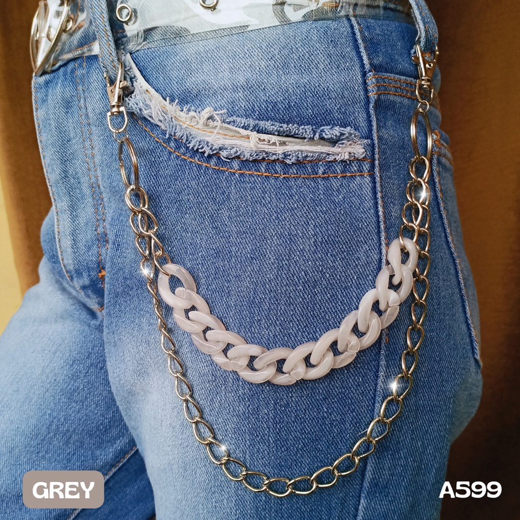 Rantai Celana - Chain Belt Gesper Ikat Pinggang 2 Layer Estetik - A599