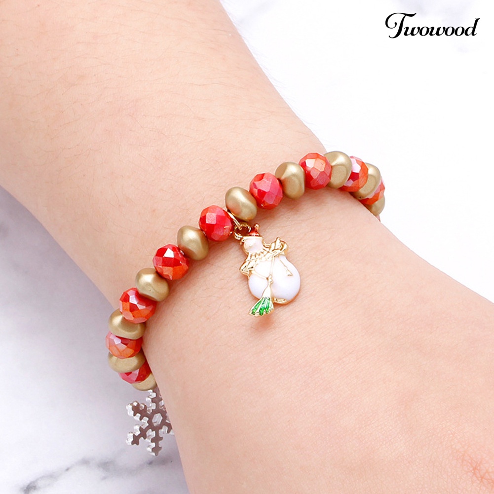 Gelang Desain Santa Claus Snowman Warna-Warni Untuk Dekorasi Natal