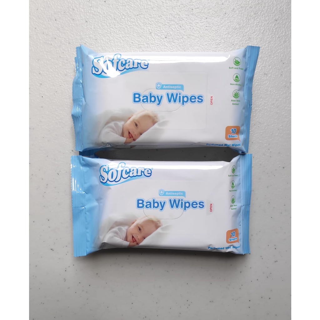 Sofcare Baby Wipes Antiseptic 10s / Tissue Basah Bayi