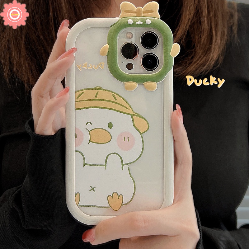 Soft Case Desain Kartun Bebek Monster 3D Untuk iPhone 11 12 7Plus 8Plus XR 13 14 Pro MAX 6 6S 14 Plus X XS MAX SE 2020