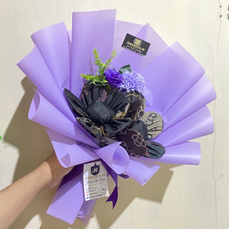 Buket Jilbab Syari Jumbo Segi4 polos motif