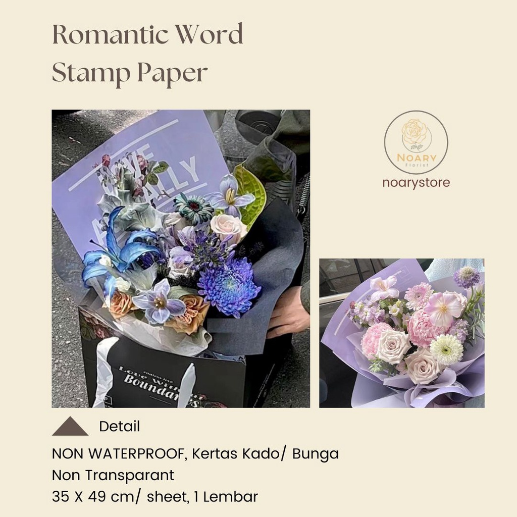 Romantic Word Stam Paper Cellophane