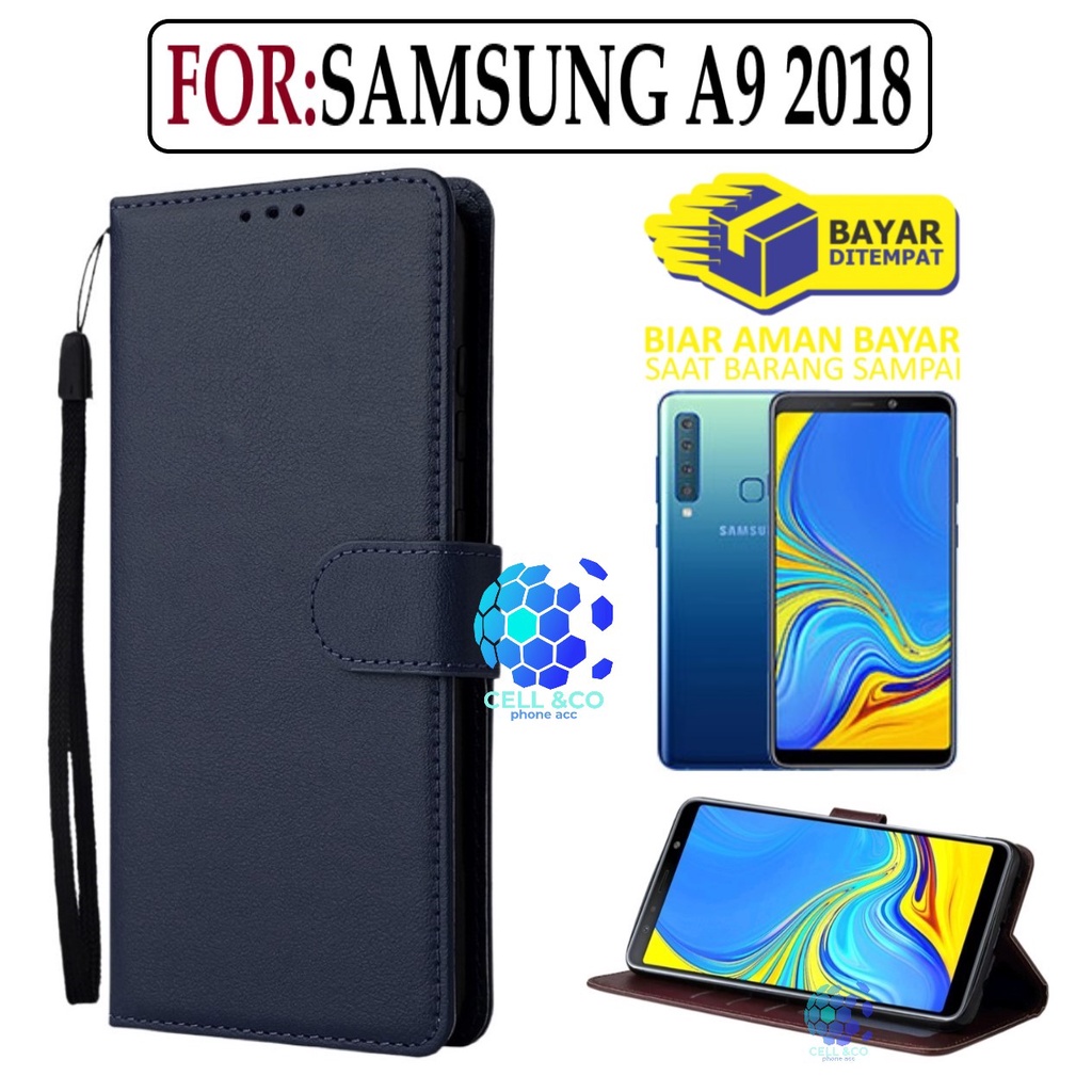 FLIP COVER SAMSUNG A9 2018 LEATHER WALLET PREMIUM FLIP CASE BUKA TUTUP KESING HP CASING FLIP CASE WALLET SAMSUNG GALAXY A9 2018