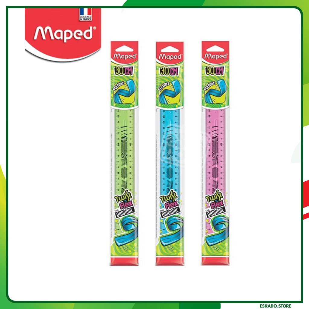 Penggaris Maped Twist'n Flex 30 cm / Penggaris Elastis / Penggaris Lentur (Warna Random)