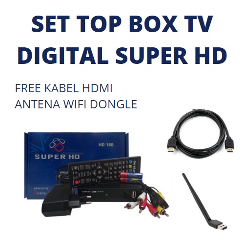 Set Top Box DVBT2 Super HD 168 Digital DVB T2 Antena WIFI + Kabel HDMI