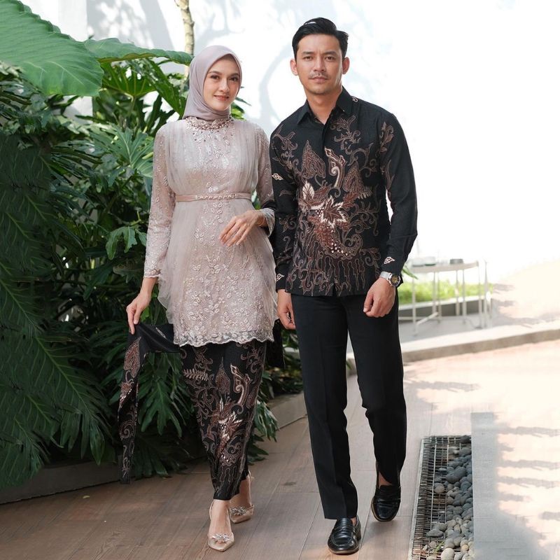 NEW ARRIVAL | Set Batik Kebaya - Batik Couple Vanila Tulle Payet | Kebaya Couple Modern | Kebaya Lamaran