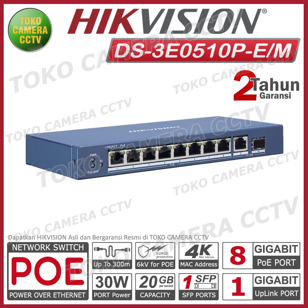 SWITCH POE HIKVISION 8 PORT