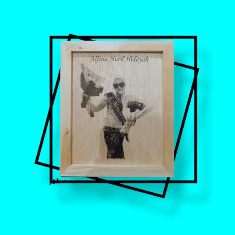 ukiran wajah laser/pigura kayu