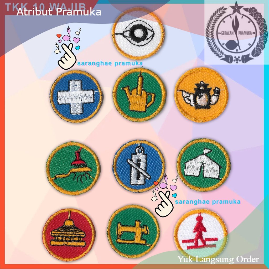 TKK Penegak Pramuka Bordir TKK Pramuka Purwa Penegak 10 Wajib Tanda Kecakapan Khusus Pramuka Jawa Te
