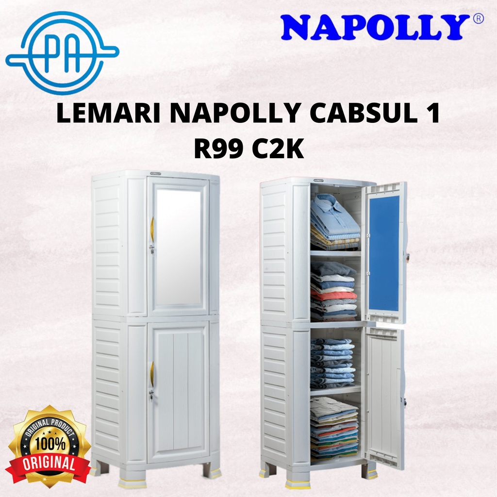 LEMARI NAPOLLY 1 PINTU + CERMIN ( CABSUL 1 R99 C2K )