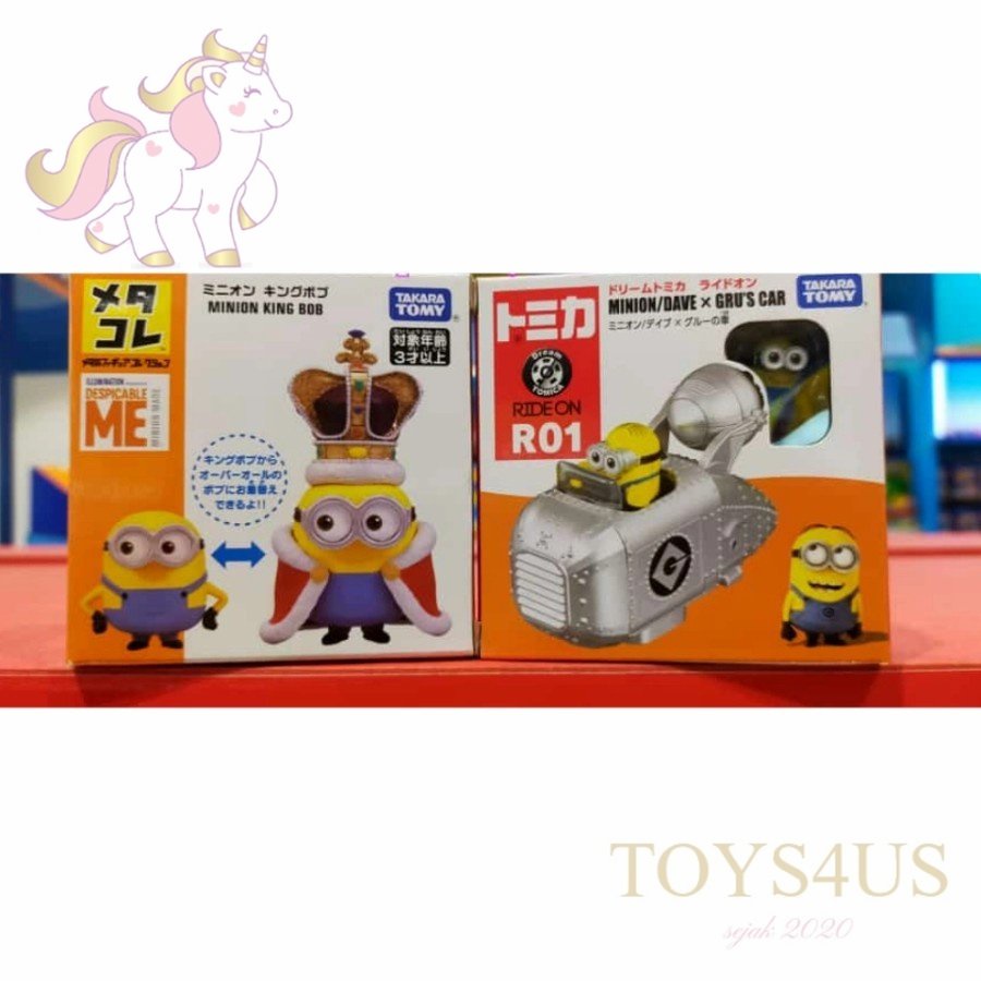 Toys4Us - Sale mainan: Takara Tomy Minion King Bob/ Dave vs Gru Cars Original