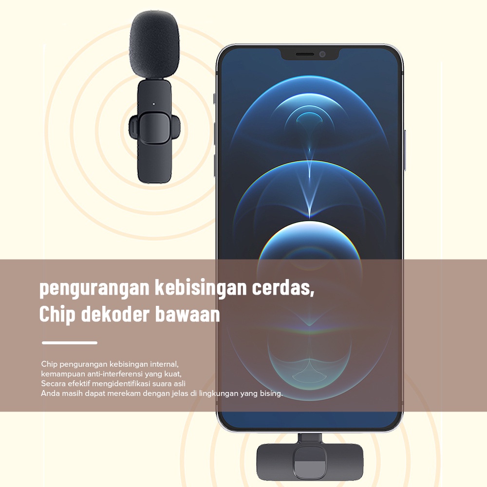 Mic Clip On Mini Microphone Wireless / Mic Hp Vlog KT-10pro Acc Plus