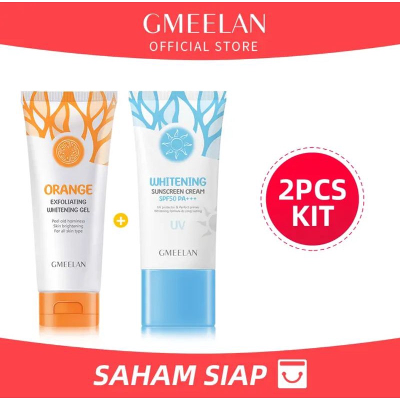 GMEELAN Skincare Kit Exfoliating Gel 50g+Sunscreen (SPF 50 PA+++) UV Shield Sun Protect Sunblock 50m