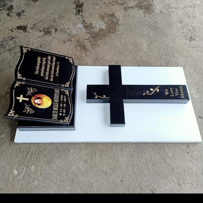 BATU NISAN BUKU DAN SALIB FULL MARMER SDF6654DFI