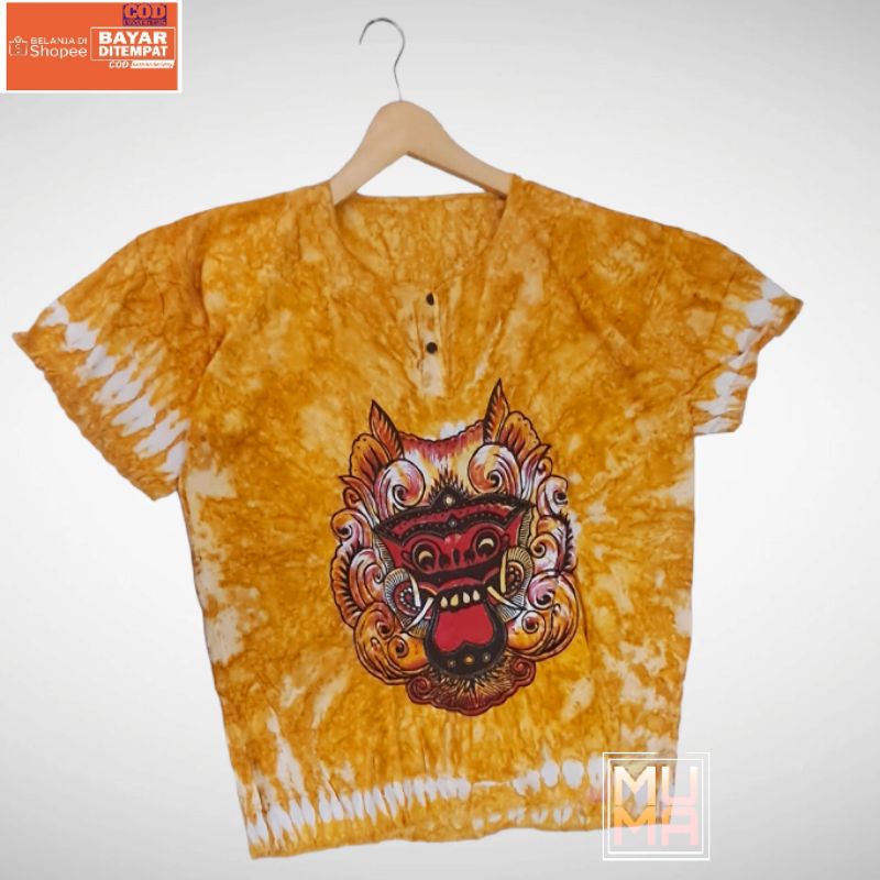 Baju Barong Bali pria wanita- Kaos Bali - Kaos Pantai - baju pria wanita abstrak kuning - muma.14