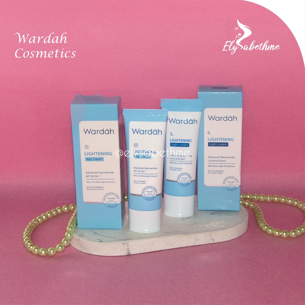 ✿ELYSABETHME✿ 🅆 🄰 🅁 🄳 🄰 🄷 Wardah beauty day pagi siang cream wajah biru lightening pelembab moisturizer