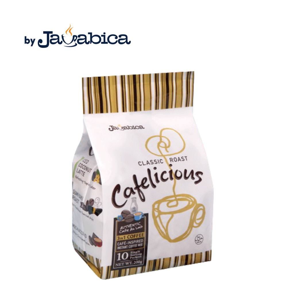 

Kopi Mix Instan Javabica - Cafelicious Classic Roast (20 Gram x10 Sachet)