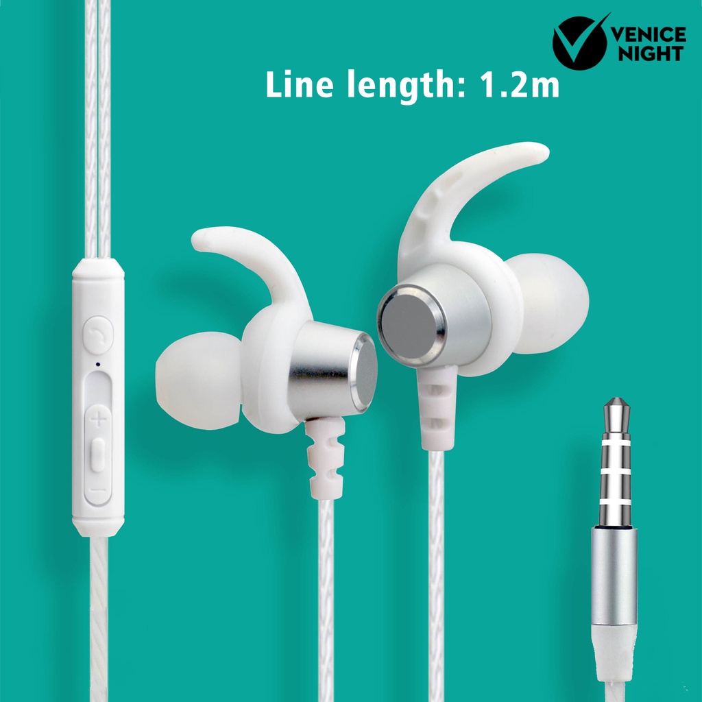 (VNEP) (Berkabel) Earphone In-ear Noise Reduction 3.5mm Heavy Bass Sports Gaming Headset dengan Mikrofon untuk Ponsel