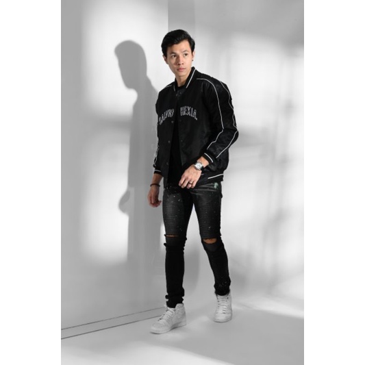 JAKET PRIA JAKET BOMBER PAIPING SALVIO HEXIA LOGO BORDIR SABLON NEW ARIVALL