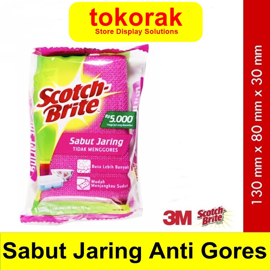 3M SCOTCH BRITE SABUT JARING CUCI ALAT MAKAN PLASTIK ID- T60 - TAPAS